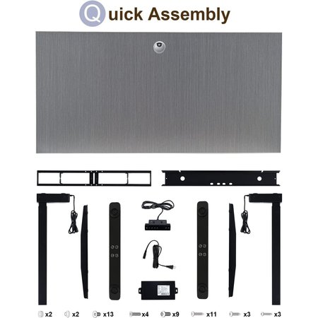 We'Re It Lift it, 48"x24" Electric Sit Stand Desk, 4 Memory/1 USB LED Control, Grey Strand Top, Black Base VL22BLK4824-8827